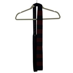 Otaa Australia Knitted Burgundy/Blue Stripe Hand Made 100% Microfiber Neck Tie